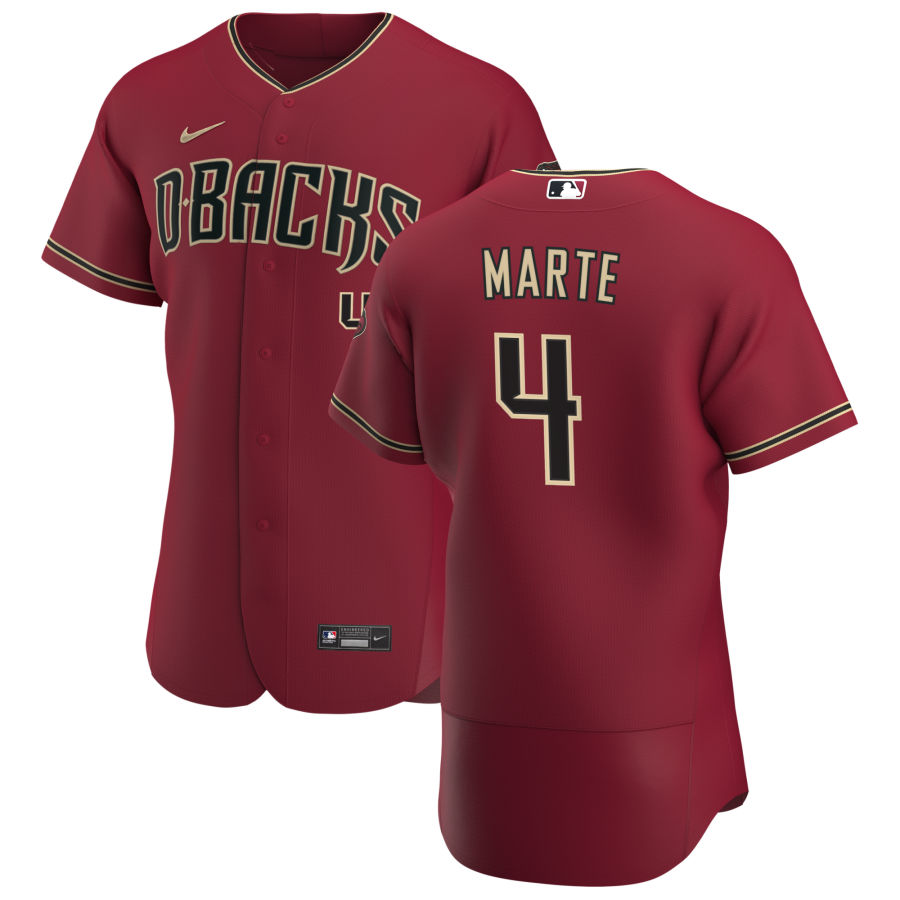 Arizona Diamondbacks 4 Ketel Marte Men Nike Crimson Authentic Alternate Team MLB Jersey